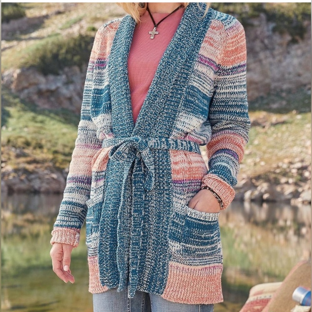 Sundance Catalog Hayden Long Wrap Belted Cardigan Sweater - Petite XL